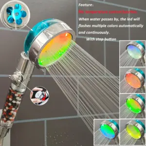 LED Shower Head with Color Change and Flow Control 18 S9843e0e1ceae4c83bc81e9db00215e734