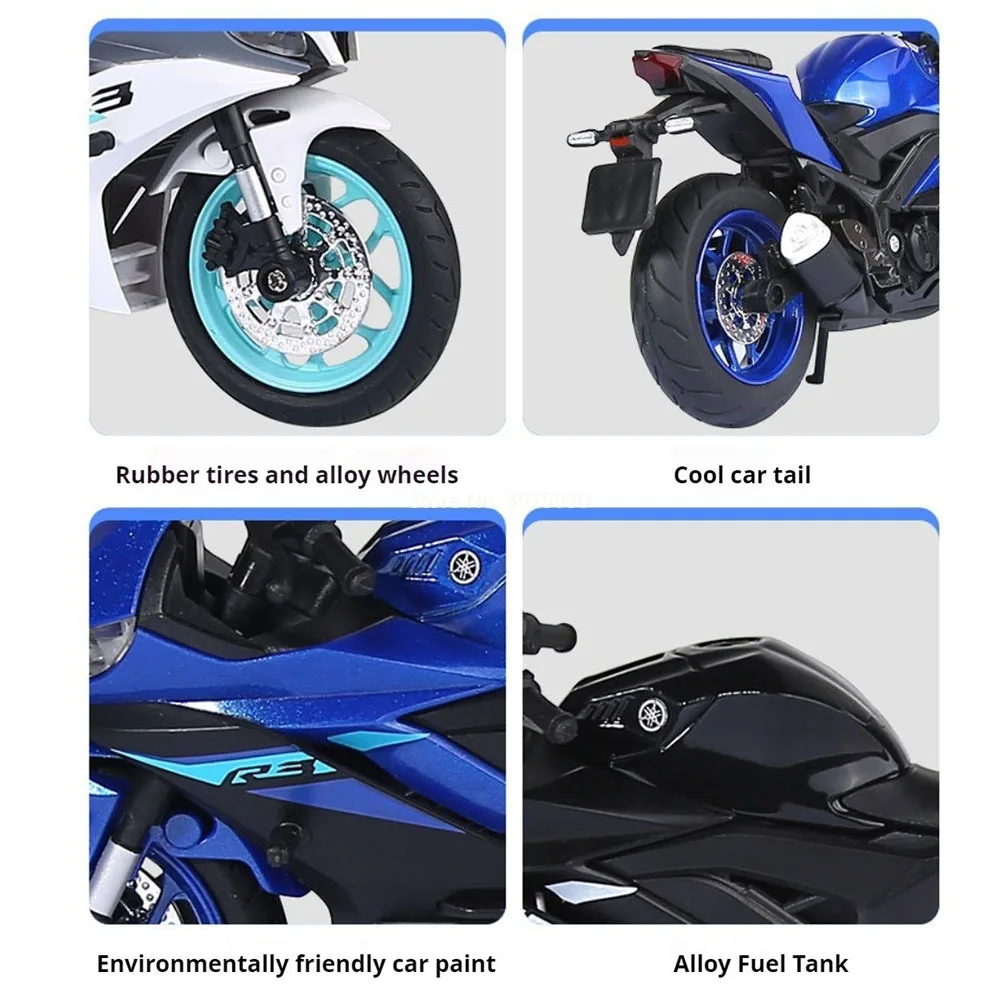 1:12 Scale Blue R3 Motorcycle Model 3 1:12 Scale Blue R3 Motorcycle Model - Image 3