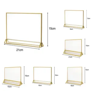 Gold Border Acrylic Sign Holder 10x15cm, 13x18cm, 15x21cm 12 S9951ca2aeb054f6bbc3966f6182d454cu
