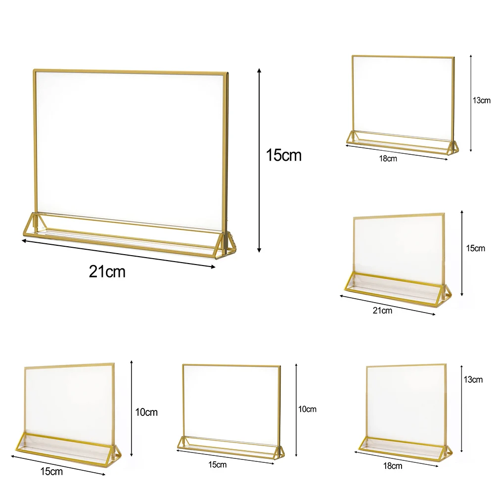 Gold Border Acrylic Sign Holder 10x15cm, 13x18cm, 15x21cm 3 Gold Border Acrylic Sign Holder 10x15cm, 13x18cm, 15x21cm - Image 3