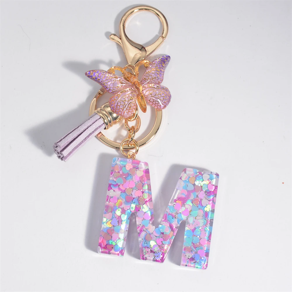 Whimsical Holographic S Keychain with Butterfly 4 Whimsical Holographic S Keychain with Butterfly - Image 4