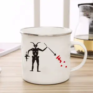 Edgy White Enamel Coffee Mug with Black & Red Graphics 8 S9961cafb8ca04b2db802c4340c9b02fbq