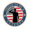 Proud Veteran Lapel Pin Badge with American Flag