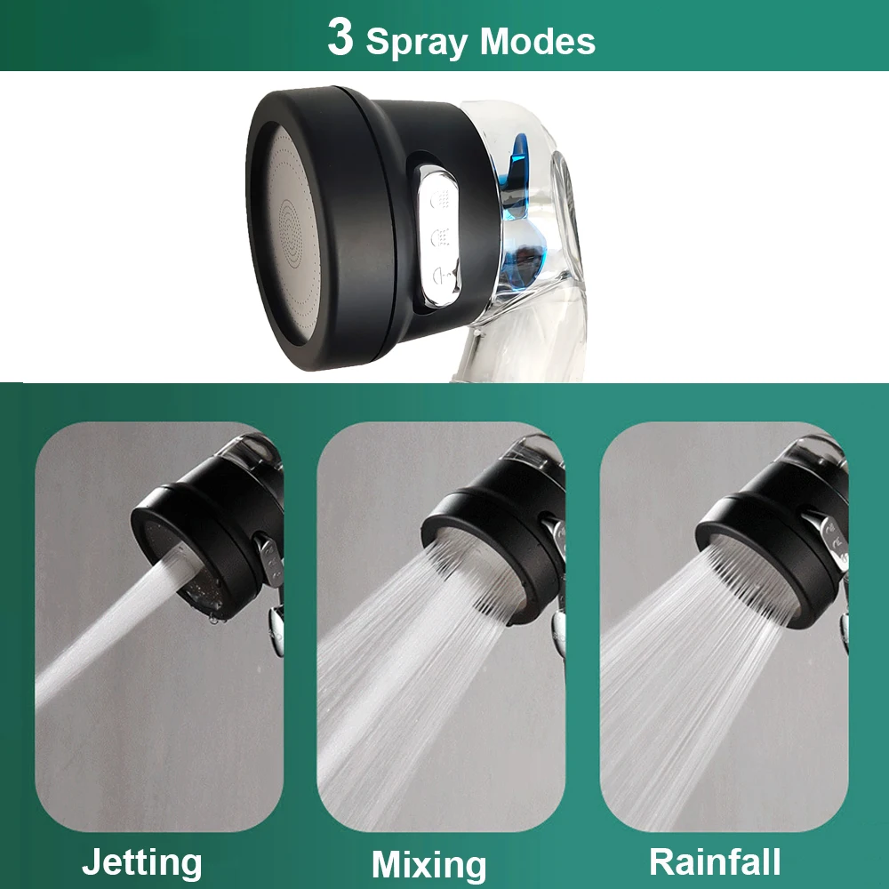 Modern Black Silver Bathroom Shower Set 2 Modern Black Silver Bathroom Shower Set - Image 2