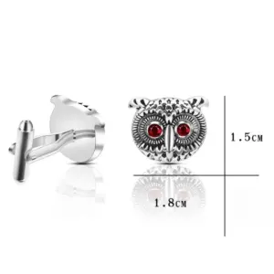 Silver OwlCufflinks for Men and Women 6 S9a6084f9354b40a4ba8c1adf4a4bd328S