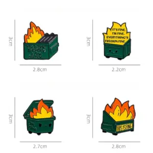 Humorous "It's Fine" Enamel Pin Set 11 S9a64815f68264a3e8636849a612f02933