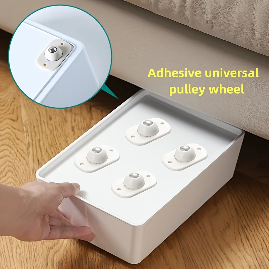 White Self-Adhesive Caster Wheels Set for Mobility 3 White Self-Adhesive Caster Wheels Set for Mobility - Image 3