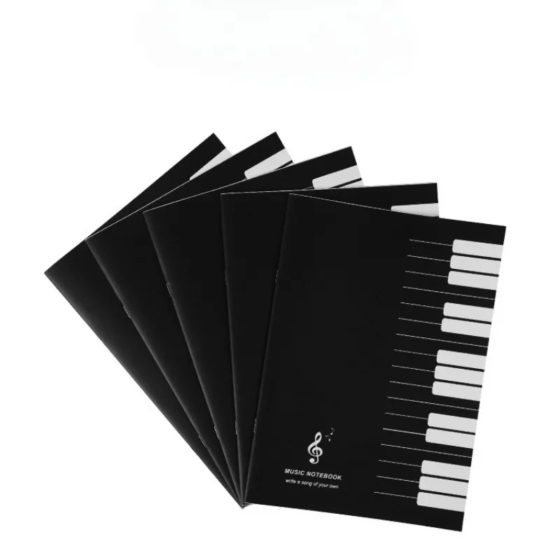 Stylish Black Music Practice Notebook 18.5x26cm 2 Stylish Black Music Practice Notebook 18.5x26cm - Image 2
