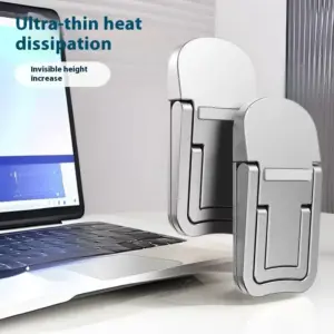 Adjustable Laptop Cooling Stands Set in Black and Silver