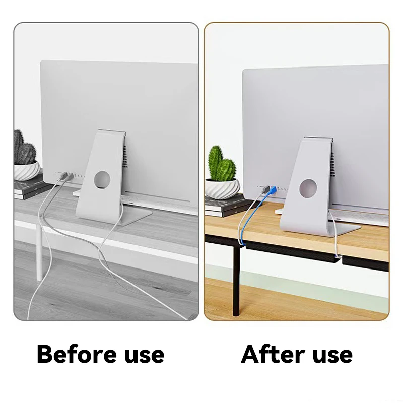 40cm Black PVC Desk Cable Management Tray 5 40cm Black PVC Desk Cable Management Tray - Image 5