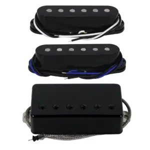 3-Piece Electric Guitar Pickup Set with Polished Finish