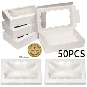 Elegant Kraft Paper Gift Box with Window 13 S9bed5f610c2249e59f34ad3fa3f8319dJ