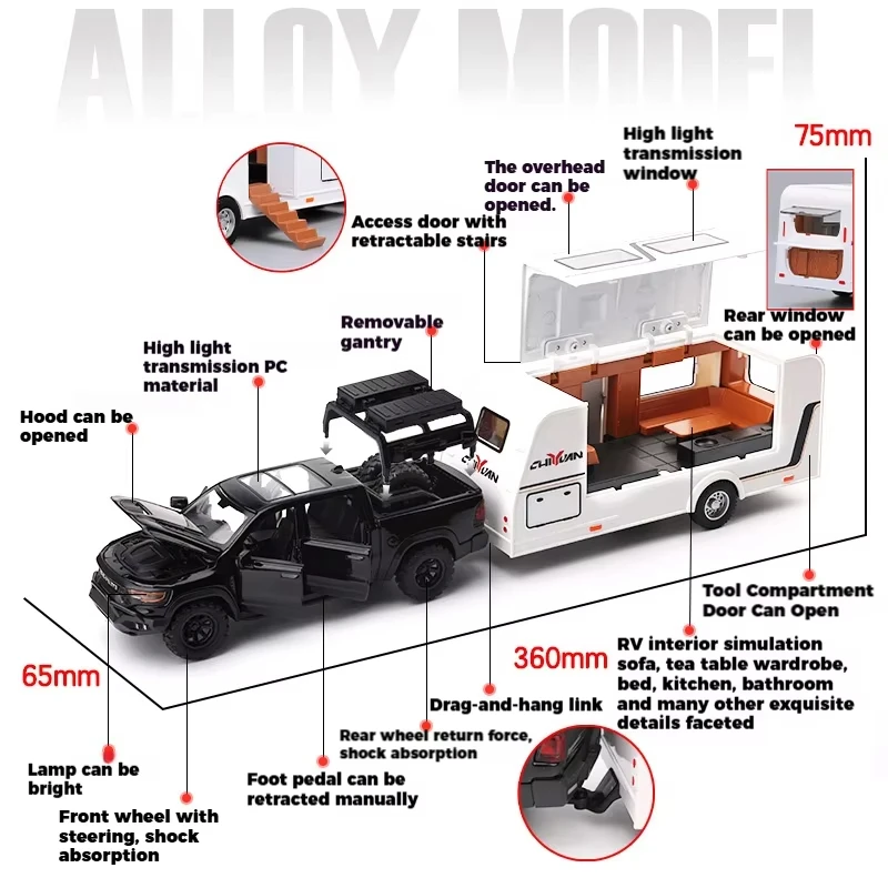 1:32 Scale Alloy RV Model with Sound and Light 6 1:32 Scale Alloy RV Model with Sound and Light - Image 6