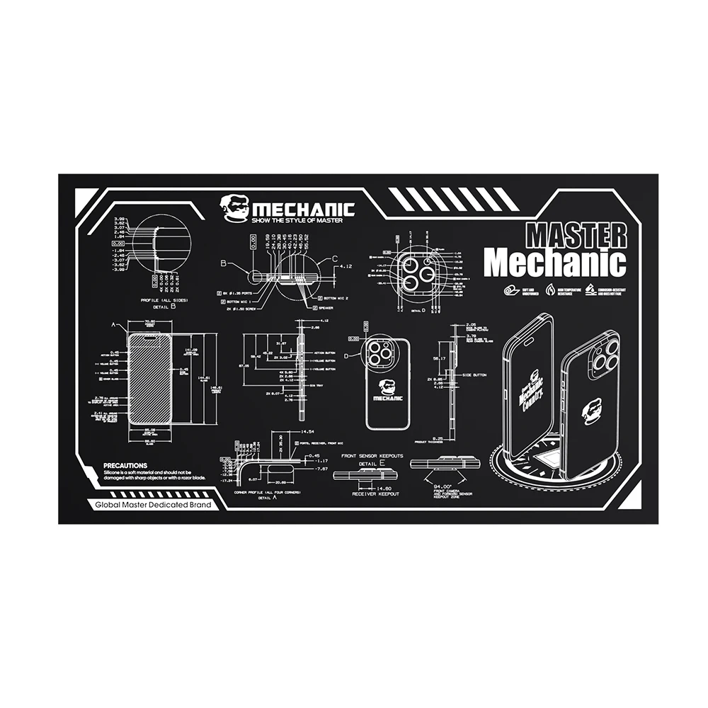 MECHANIC Silicone Repair Mat 600x350x1.8mm 7 MECHANIC Silicone Repair Mat 600x350x1.8mm - Image 7