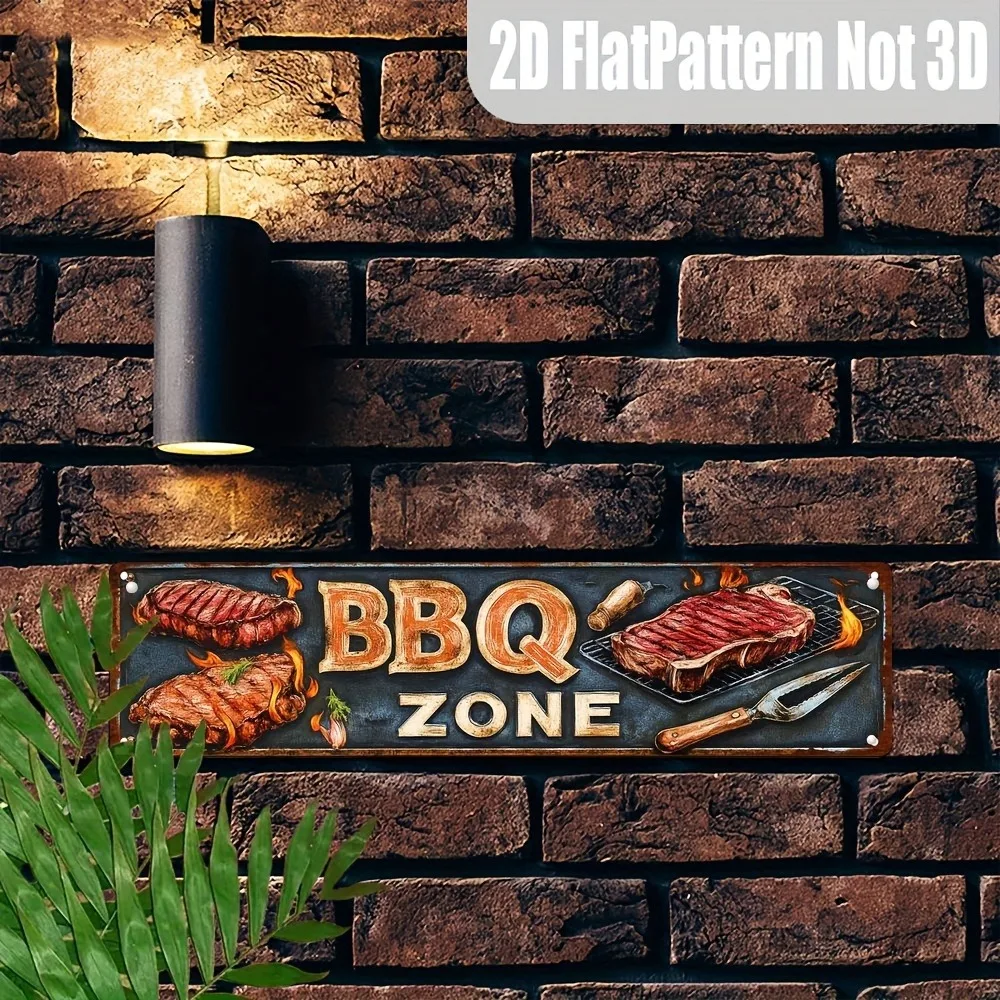 Vintage BBQ Zone Metal Sign 40cm x 10cm 5 Vintage BBQ Zone Metal Sign 40cm x 10cm - Image 5