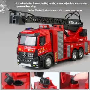 1:18 Scale Fire Truck Model with Extended Ladder 10 S9cc72ef21f324ff0819640dd55b5a4fae