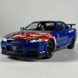 1:24 Scale Nissan GTR R34 Diecast Model Car 12 S9ccb45bc1e8545ffb048d5a269087852N
