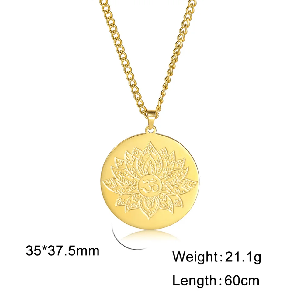 Elegant Gold Lotus Aum Pendant Necklace 7 Elegant Gold Lotus Aum Pendant Necklace - Image 7