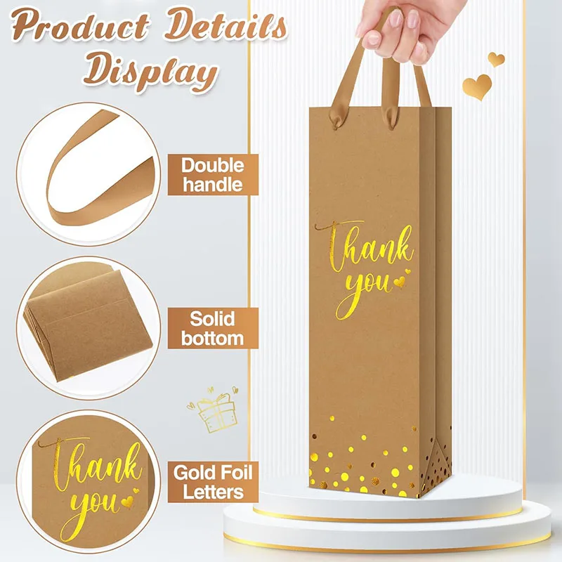 Elegant Kraft Gift Bags with Handles 3 Elegant Kraft Gift Bags with Handles - Image 3