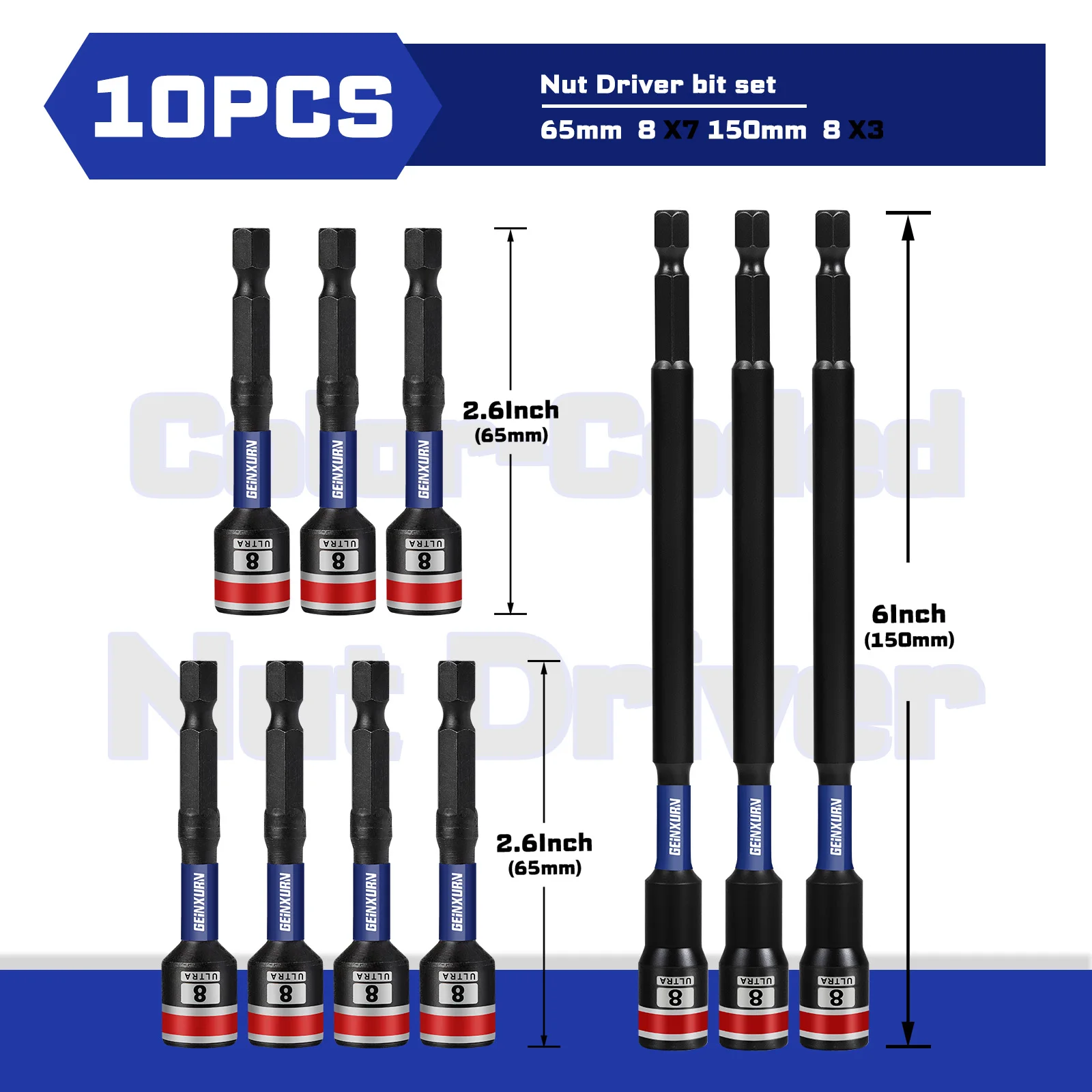 Heavy-Duty Impact Nut Driver Set 8mm-13mm 8 Heavy-Duty Impact Nut Driver Set 8mm-13mm - Image 8