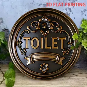 Vintage American-Style Toilet Sign with Gold Details 11 S9dc065f4d0824b2898056b46f721c54cg