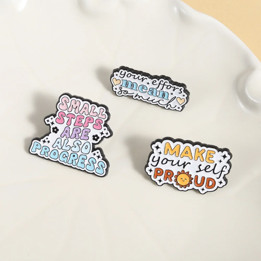 Motivational Unisex Alloy Brooch in Pastel Colors 5 Motivational Unisex Alloy Brooch in Pastel Colors - Image 5