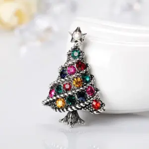 Festive Christmas Tree Brooch with Rhinestones 8 S9df0ef45e57f42ea8e62060e7bfb42bcL