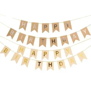 Elegant Rustic Birthday Banner with Metallic Accents