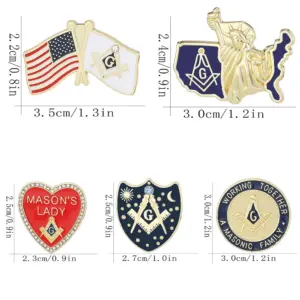 Masonic Badge Alloy with Patriotic Symbols 11 S9e6de8e1bd304973ab502cead2354344H