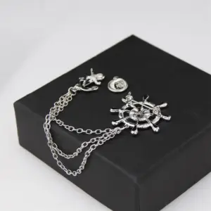 Men's Nautical Wheel Crown Brooch with Chains 9 S9e7f89ab0e8d44a1bb999d93f1b5fe12j