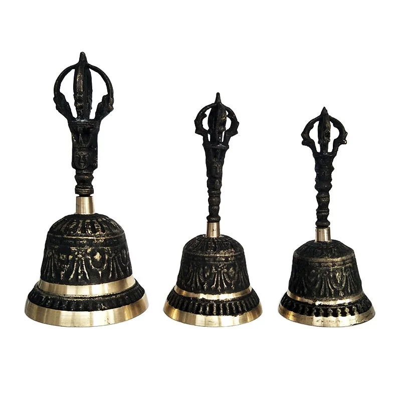 Brass Handbell with Engraved Design 4 Brass Handbell with Engraved Design - Image 4