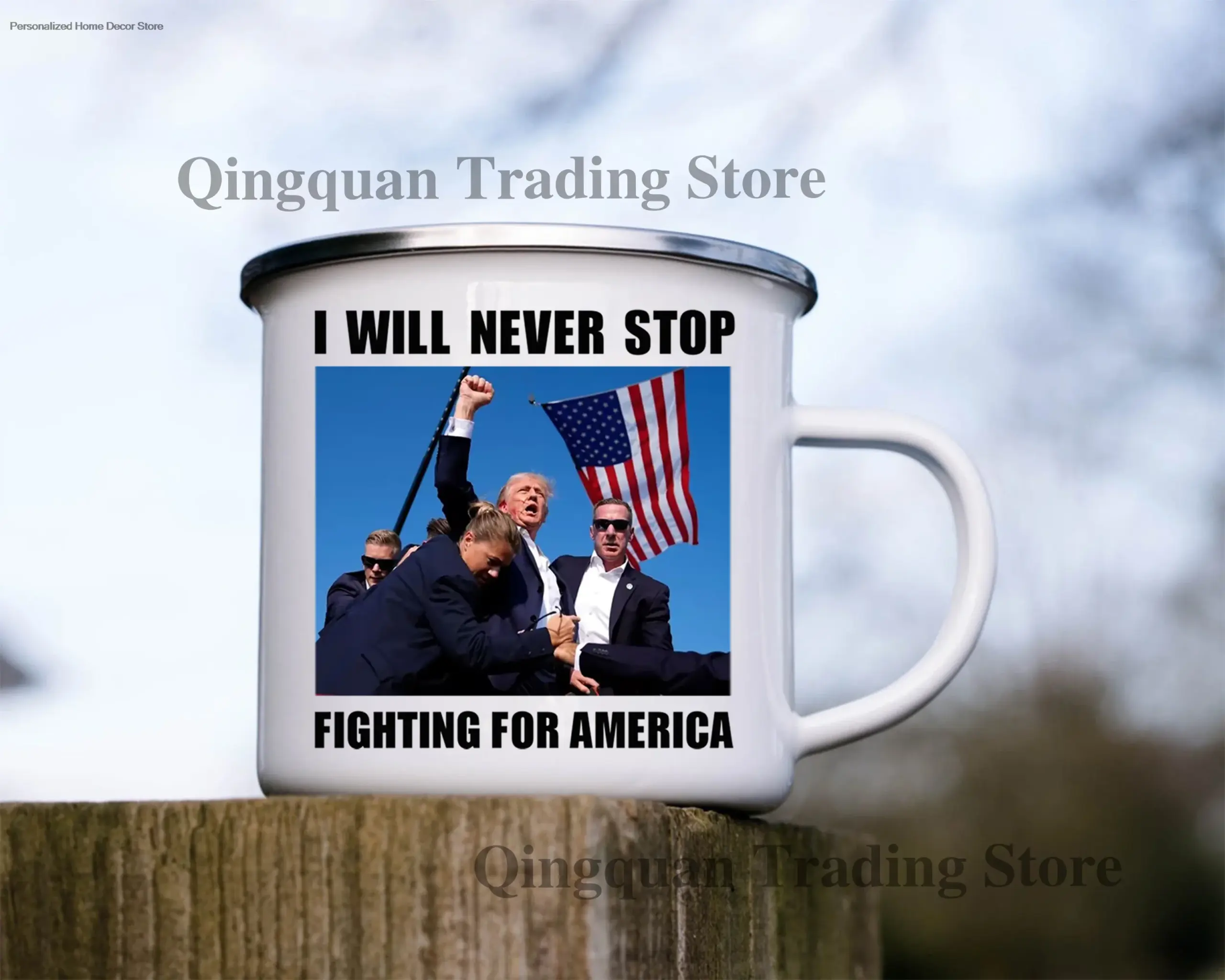 Patriotic Ceramic Coffee Mug with American Flag Design 3 Patriotic Ceramic Coffee Mug with American Flag Design - Image 3