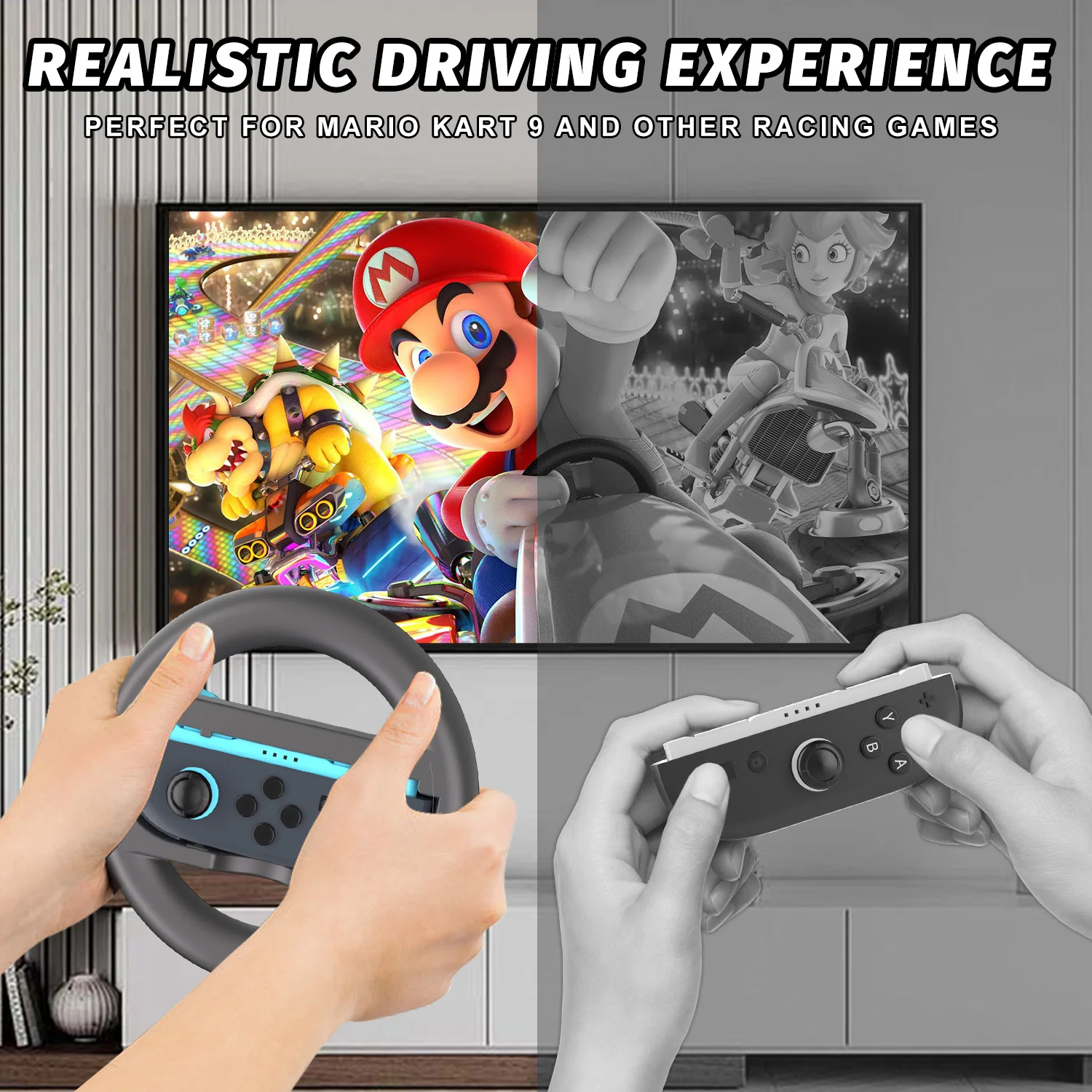 Black Switch 2 Racing Steering Wheels Set 2 Black Switch 2 Racing Steering Wheels Set - Image 2