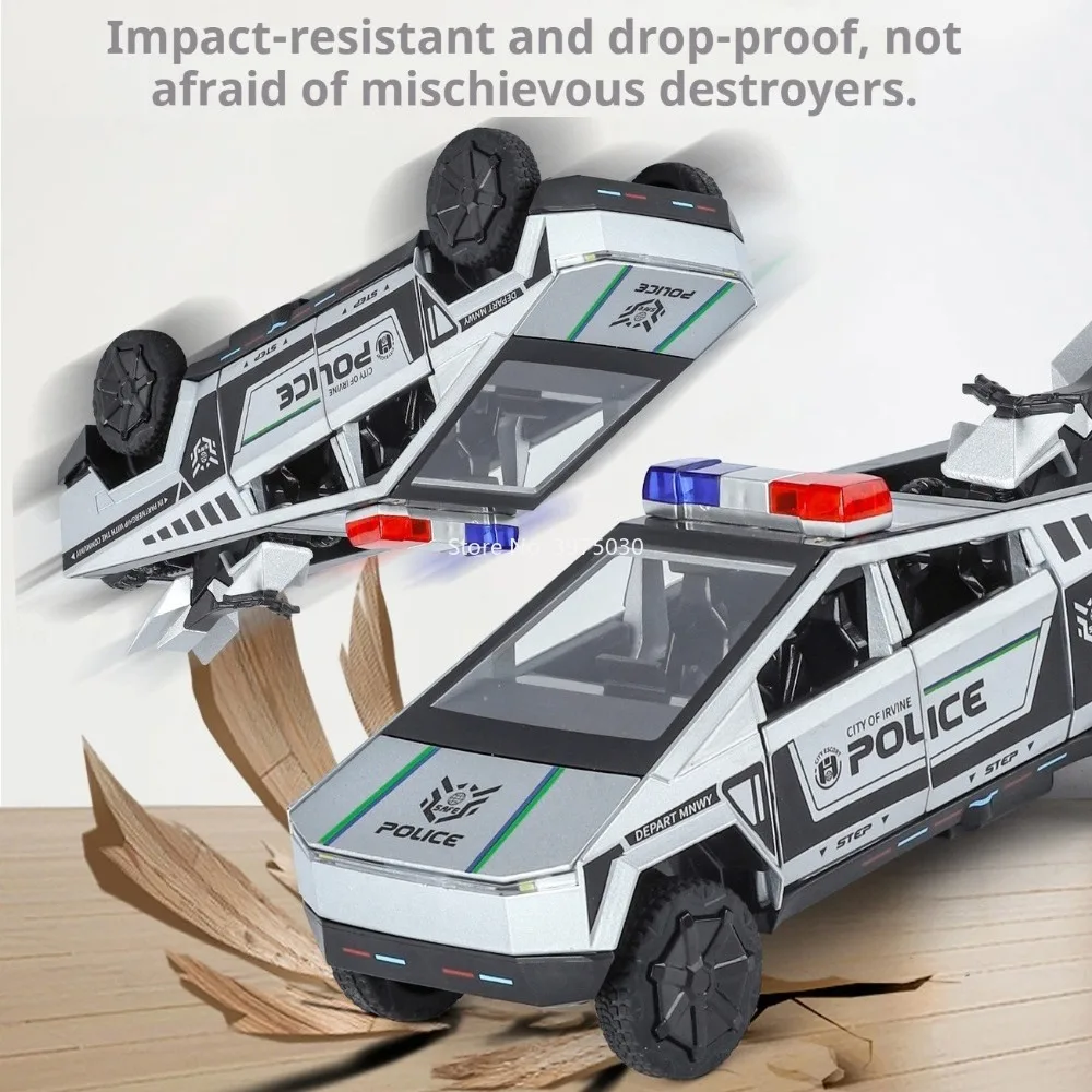 1:32 Scale Diecast Police Car with Lights 3 1:32 Scale Diecast Police Car with Lights - Image 3