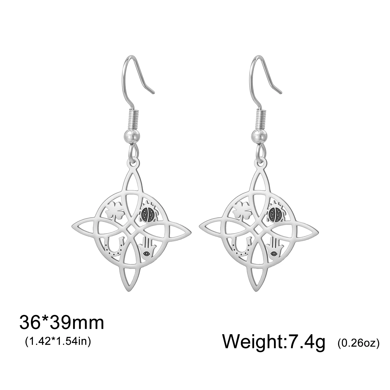 Vintage Stainless Steel Drop Earrings with Skeleton Pattern 8 Vintage Stainless Steel Drop Earrings with Skeleton Pattern - Image 8