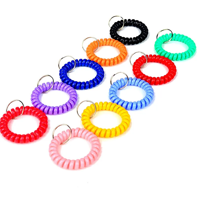 Colorful Spiral Plastic Wrist Coil Keychain Set of 10 5 Colorful Spiral Plastic Wrist Coil Keychain Set of 10 - Image 5