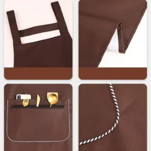 Water-Resistant Chef Apron with Zipper and Pocket 12 Sa0353a09669249d39ce9e235eb5341b4D