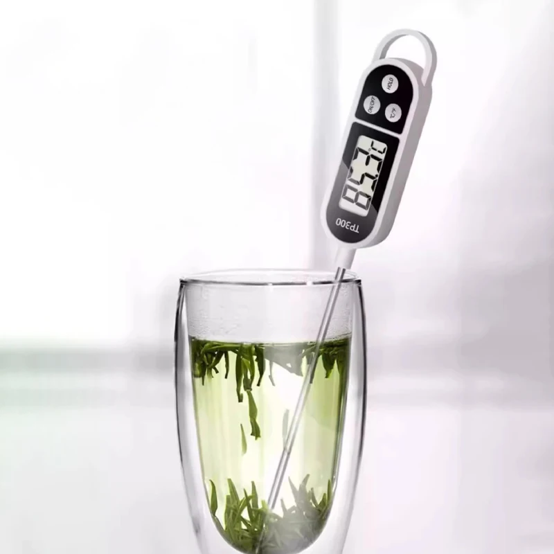 White Digital Food Thermometer with Stainless Steel Probe 2 White Digital Food Thermometer with Stainless Steel Probe - Image 2