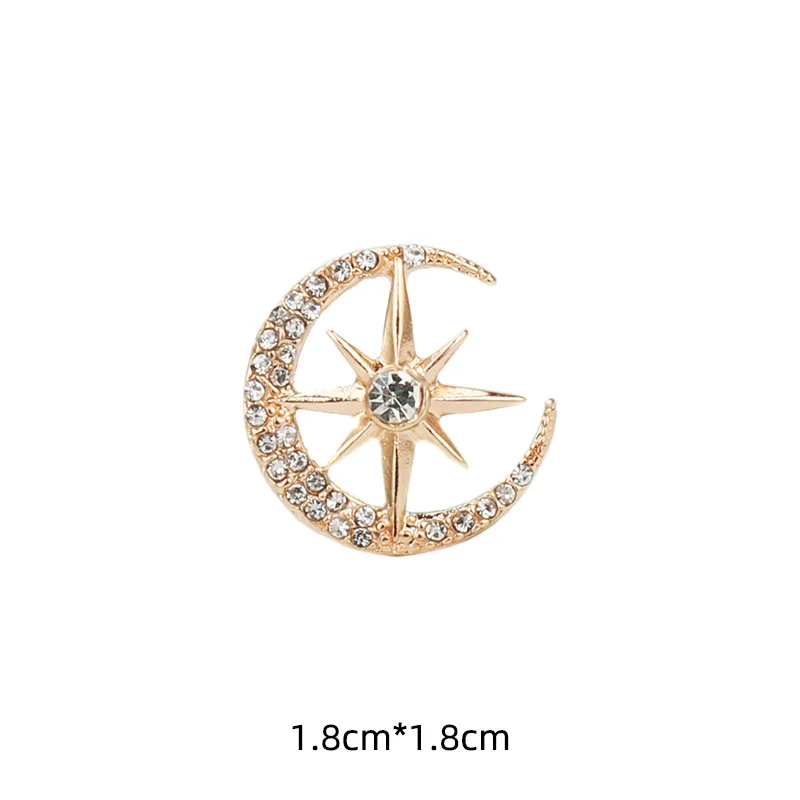 Celestial Star and Moon Brooch - 1.8cm Alloy 8 Celestial Star and Moon Brooch - 1.8cm Alloy - Image 8