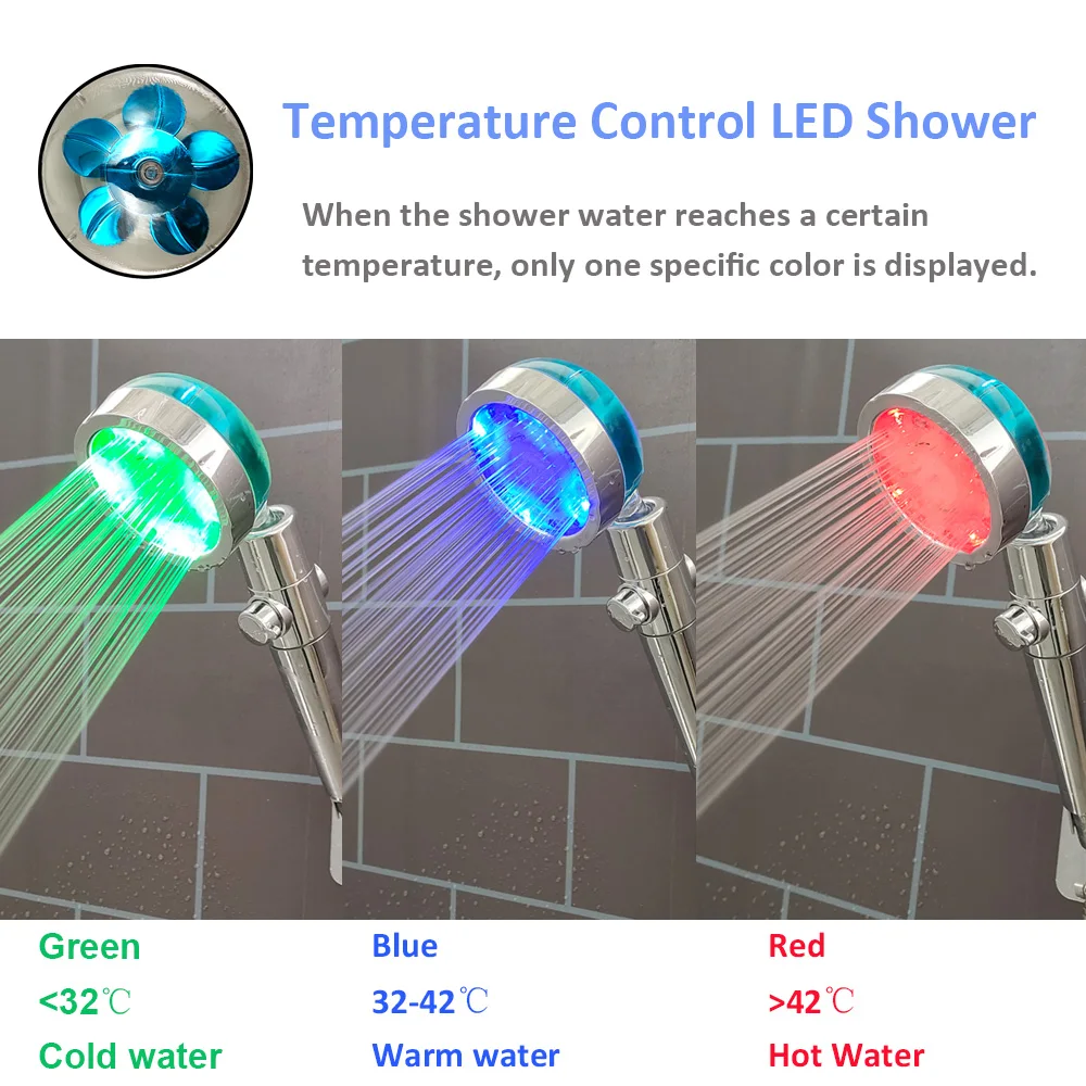 LED Shower Head with Color Change and Flow Control 5 LED Shower Head with Color Change and Flow Control - Image 5