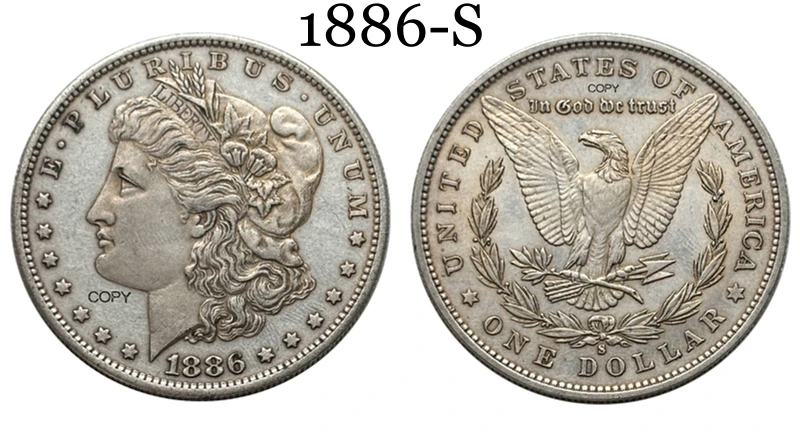 Vintage 1886 Morgan Silver Coin Replica 9 Vintage 1886 Morgan Silver Coin Replica - Image 9