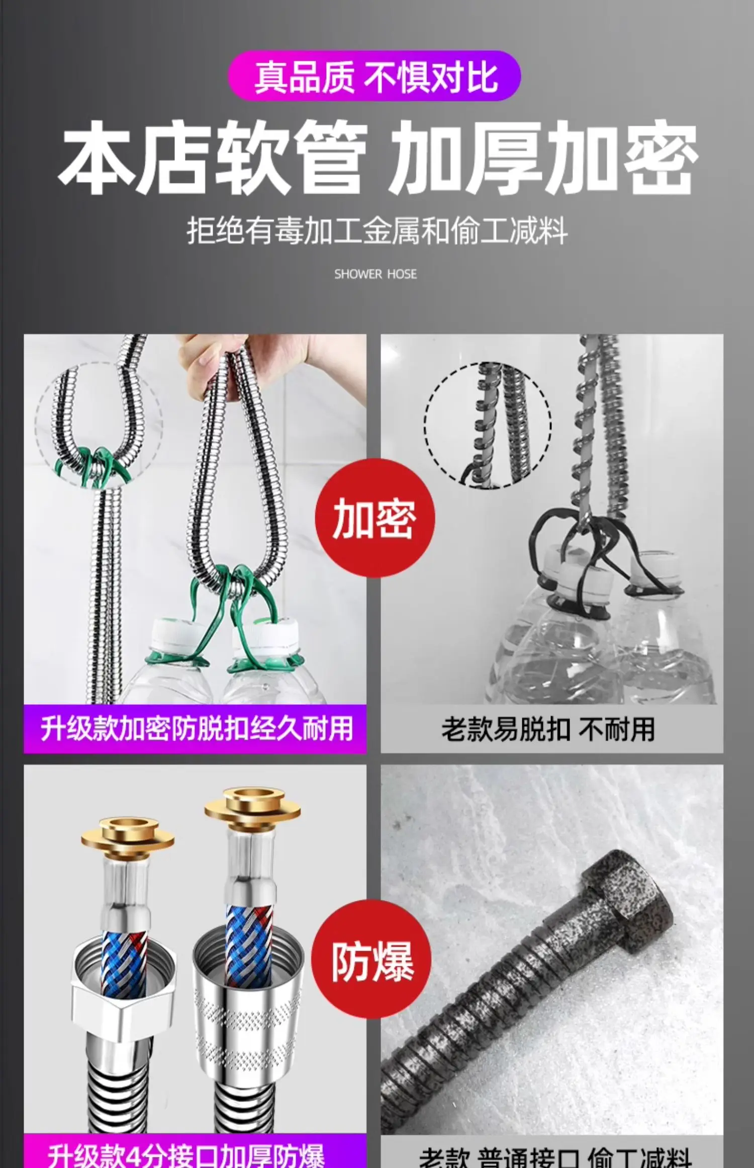 Stainless Steel Bathroom Plumbing Hose 1.5-3m 5 Stainless Steel Bathroom Plumbing Hose 1.5-3m - Image 5