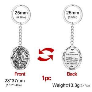 Stainless Steel Saint Christopher Keychain 19 Sa1f6838659b64649927885ec240dafa5v