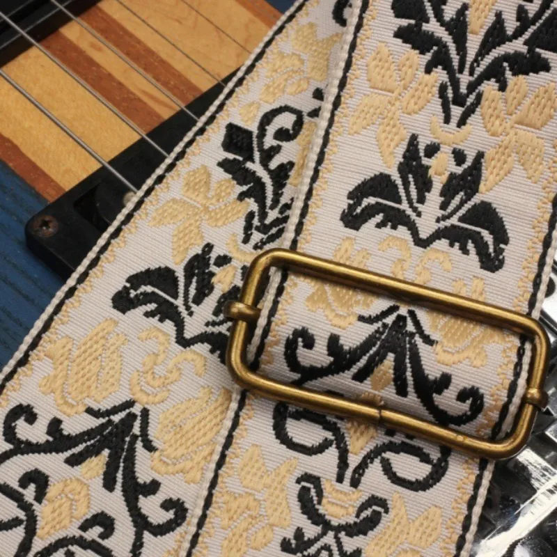 Elegant Embroidered Guitar Strap for Electric & Bass 6 Elegant Embroidered Guitar Strap for Electric & Bass - Image 6