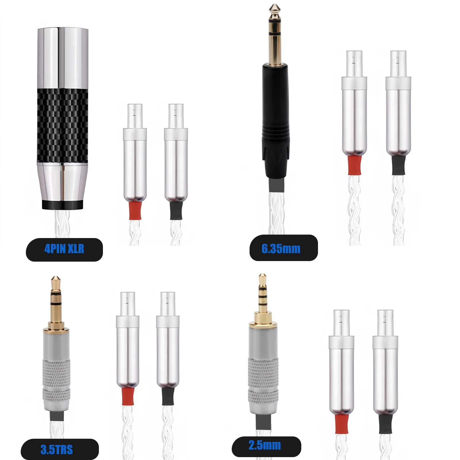 HD800 Compatible Upgrade Audio Cable with 8-Core OCC Silver Diagram 4 HD800 Compatible Upgrade Audio Cable with 8-Core OCC Silver Diagram - Image 4