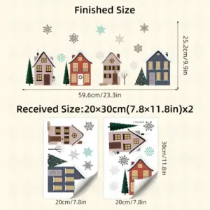 Christmas Houses Window Stickers 20x30cm Set 13 Sa227e0e019f24b82ab80607225a1fa18w
