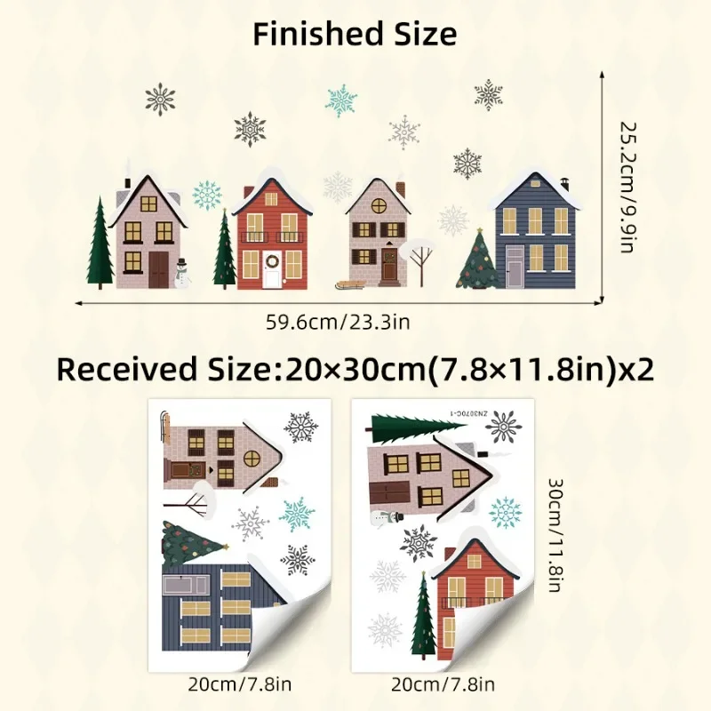 Christmas Houses Window Stickers 20x30cm Set 7 Christmas Houses Window Stickers 20x30cm Set - Image 7