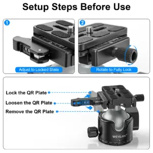 WEYLLAN EH46L Tripod Ball Head with 20kg Support 9 Sa28e301e416241bc82ef8e8516bc4546L