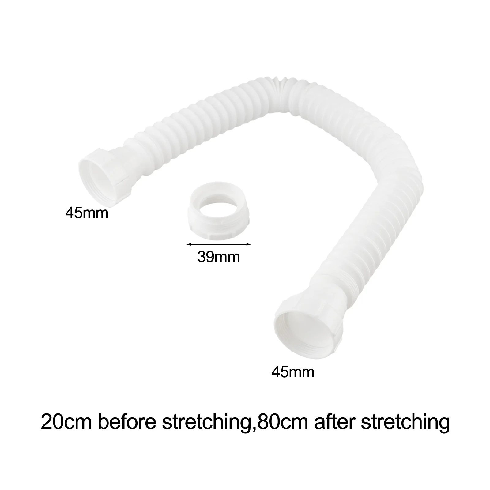 White Flexible Sink Drain Pipe with P-Trap 5 White Flexible Sink Drain Pipe with P-Trap - Image 5