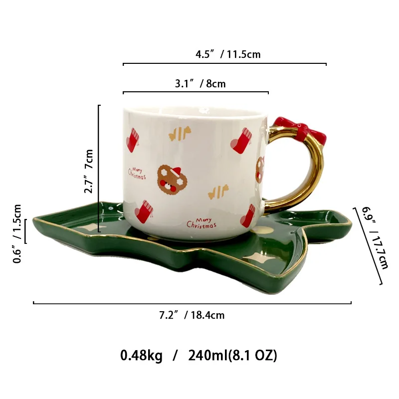 Festive Christmas Tree Ceramic Coffee Set 7 Festive Christmas Tree Ceramic Coffee Set - Image 7